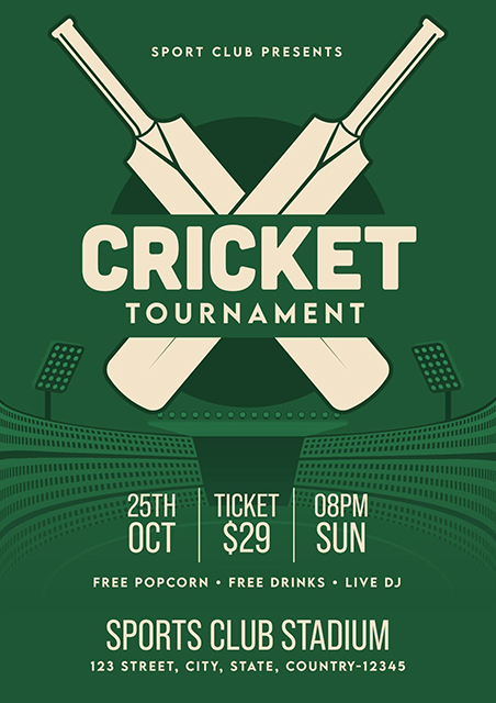 Cricket-Tournament-Design-Retro-Style-with-Venue-Cricket-Invitation-Card